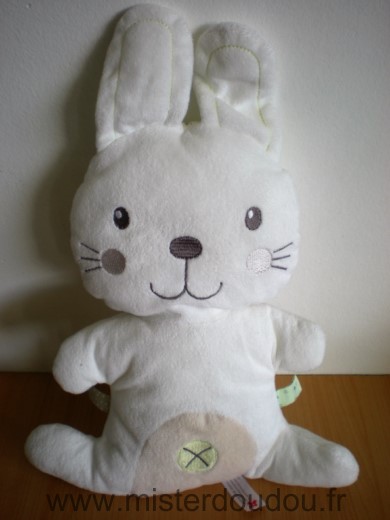 Lapin Blanc beige croix nombril Nicotoy