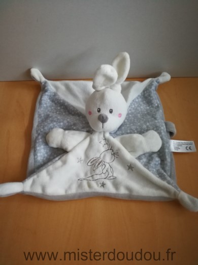 Lapin Blanc gris motifs etoiles lapin Nicotoy