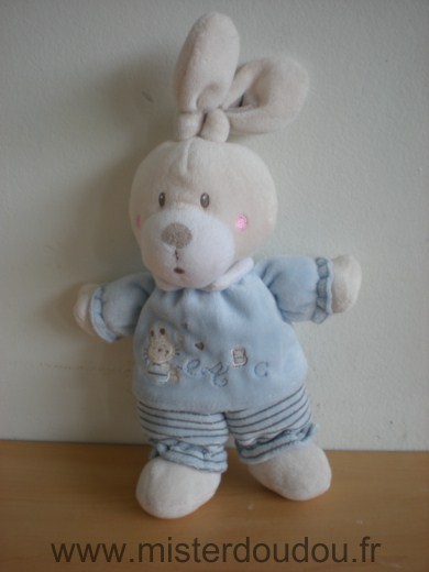 Lapin Bleu blanc motif lapin a b c Nicotoy