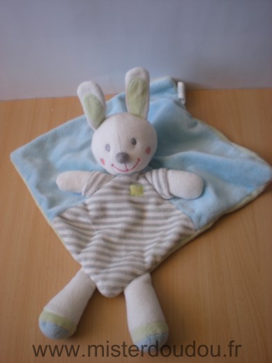 Lapin Bleu blanc vert dessous rauye gris Nicotoy