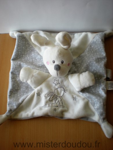 Lapin Gris blanc motif lapin etoiles simba Nicotoy