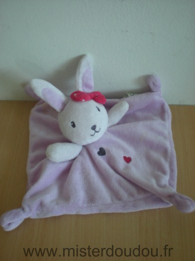 Lapin Rose coeur noeud rouge Nicotoy