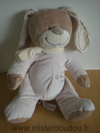 Lapin Rose ecru echarpe ecrue Nicotoy