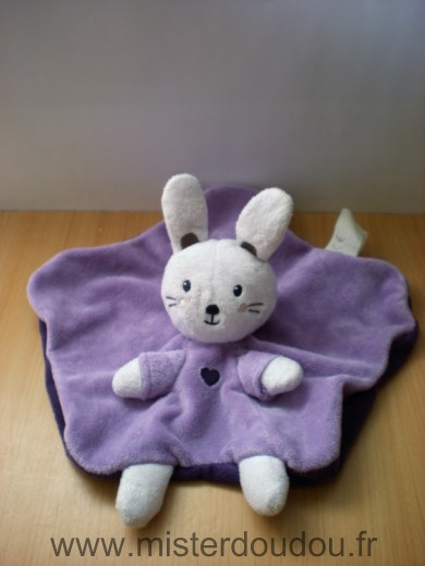 Lapin Mauve blanc violet coeur Nicotoy
