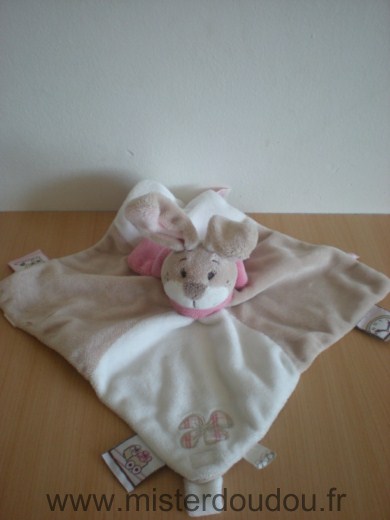 Noukie s Lapin Beige blanc écharpe rose - Très bon état