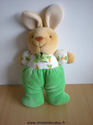 Noukie s Lapin Blanc vert motifs carottes - Très bon état
