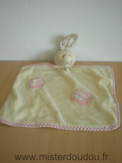 Noukie s Lapin Jaune carré rose et vert - Etat moyen