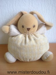 Nounours Lapin Beige carreaux jaunes - Très bon état