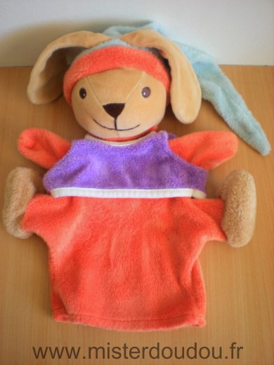 Lapin Orange violet bonnet bleu Nounours