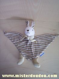 Nounours Lapin Rayé marron blanc - Très bon état