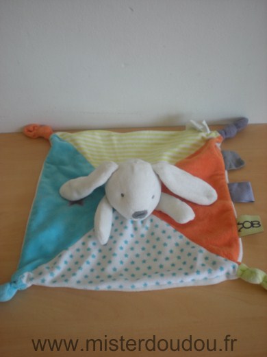 Obaibi okaidi Lapin Orange bleu etoiles raye vert - Très bon état