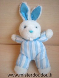 Pampers Lapin Rayé blanc bleu yeux bleux clairs - Très bon état