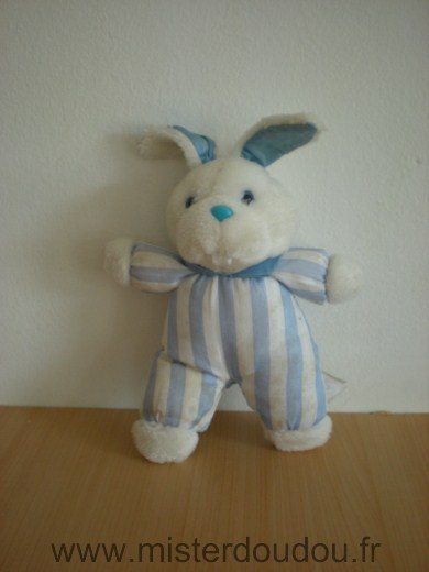 Pampers Lapin Raye bleu blanc yeux bleus - Mauvais état