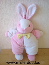 Petipouce Lapin Rose blanc noeud jaune - Très bon état