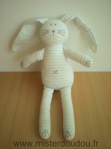 Petit bateau Lapin Blanc etoiles bleues - Très bon état