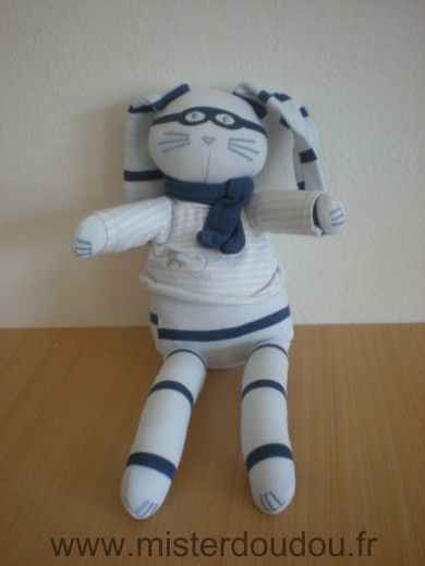 Petit bateau Lapin Bleu raye avec lunette et tshirt motif avion - Très bon état