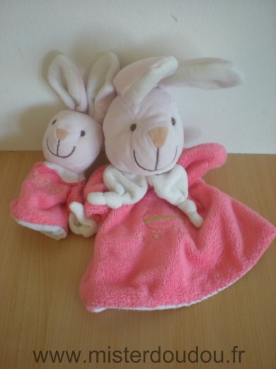 Playkids Lapin Maman lapin et bébé rose et blanc - Bon état