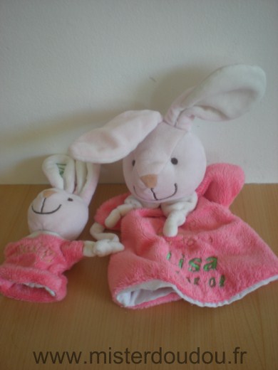 Playkids Lapin Maman lapin rose avec bebe rose et blanc - Très bon état