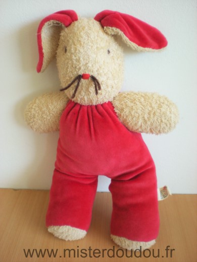 Lapin Beige tissus eponge velours rouge Silke
