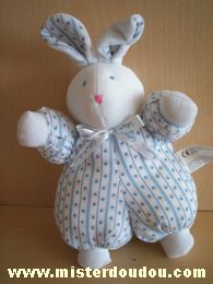 Silvertoys Lapin Blanc motifs bleux roses - Très bon état