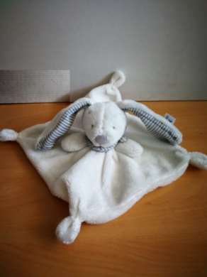 Simba toy Lapin Nicotoy blanc gris rayures foulard bb - Très bon état