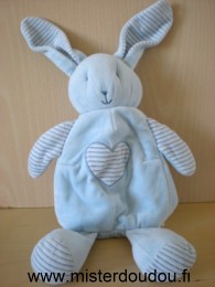 Siplec Lapin Bleu blanc coeur rayé - Très bon état