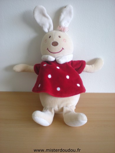 Lapin Beige robe rouge points blanc Sucre d orge