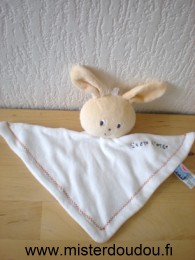 Lapin Blanc tête beige brodé sucre d'orge Sucre d orge