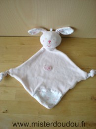 Lapin Rose avec motifs roses sur tissus blanc Sucre d orge