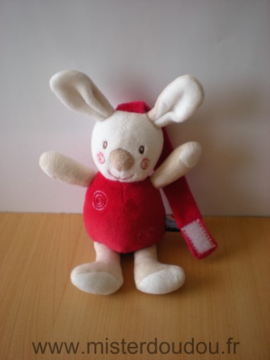 Sucre d orge Lapin Rouge beige attache avec scratch - Très bon état