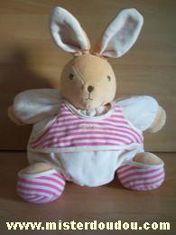 Takinou Lapin Beige tshirt rayé rose beige - Très bon état