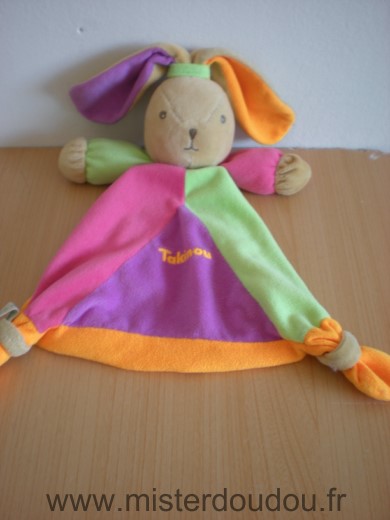 Takinou Lapin Rose fushia vert mauve - Très bon état