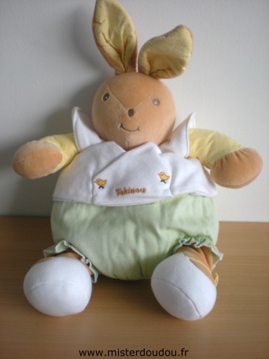 Takinou Lapin Vert vichy jaune gilet blanc - Très bon état
