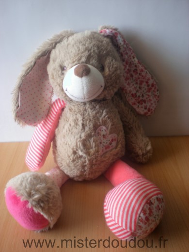 Lapin Beige rose coeur Tape à l oeil