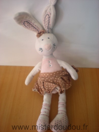 Tape à l oeil Lapin Blanc rose tutu beige little princess - Très bon état