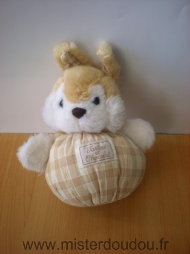 Tartine et chocolat Lapin Blanc beige peluche - Très bon état