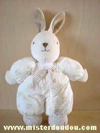 Lapin Ecru marron motifs fleurs coeurs Tartine et chocolat