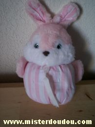 Lapin Rose et blanc, tête en peluche Tartine et chocolat