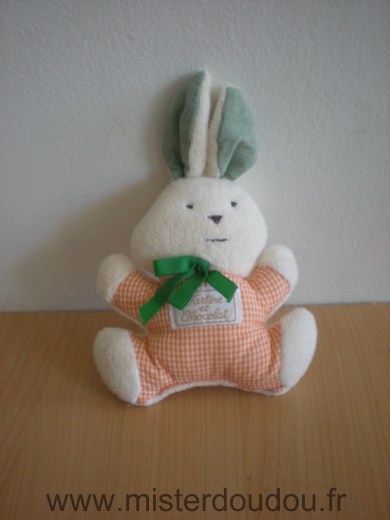 Lapin Vichy orange, vert blanc Tartine et chocolat