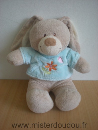 Lapin Beige tshirt bleu flur orange Tex