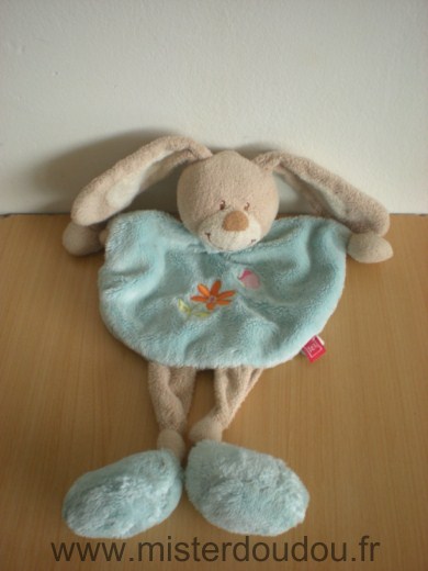 Lapin Bleu fleur orange papillion rose Tex