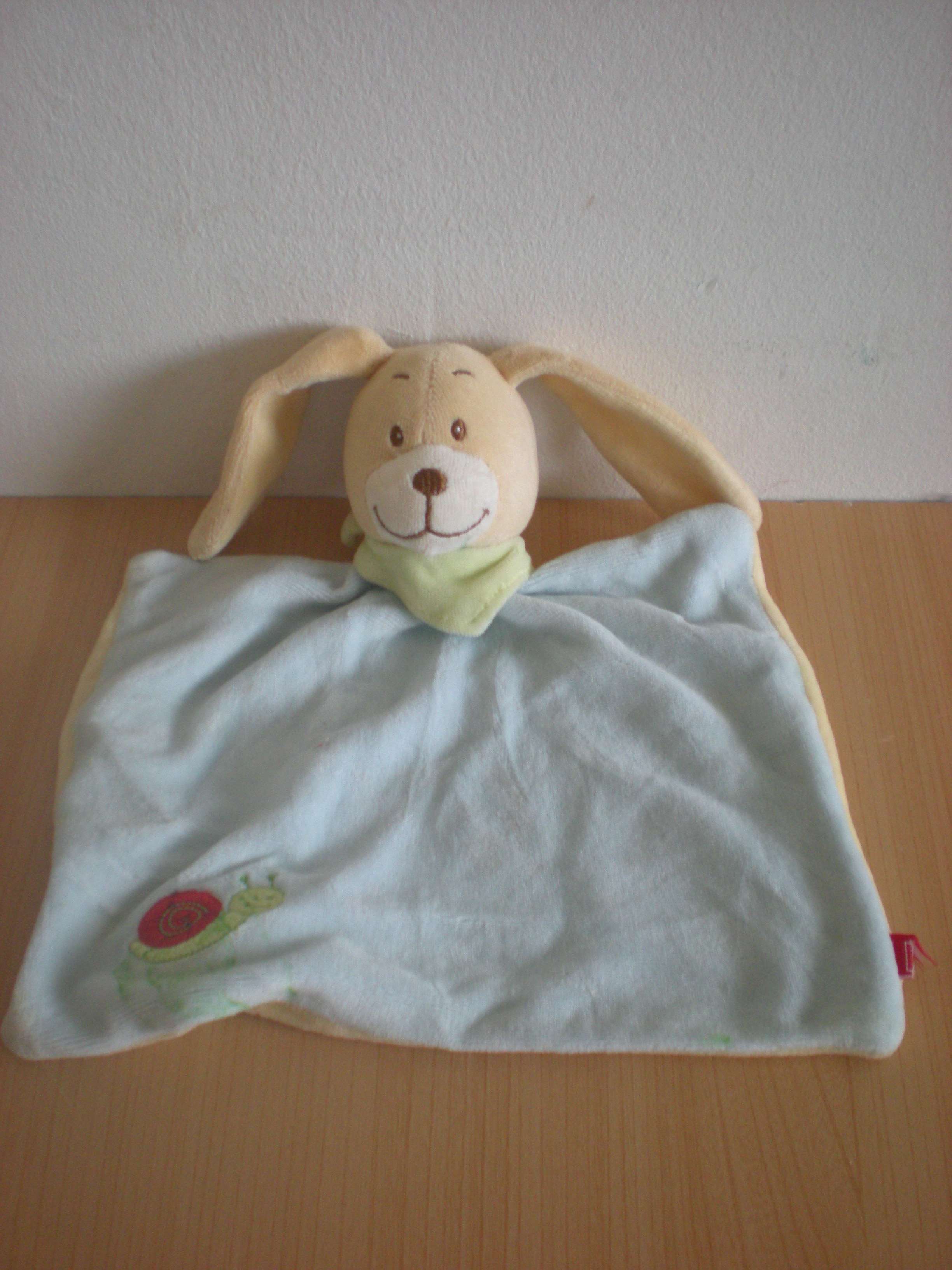 Lapin Bleu motif escargot rouge dessus jaune dessous Tex