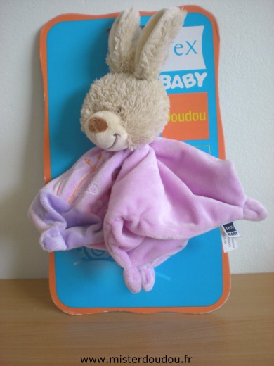 Lapin Rose avec brodé devant des fleurs arbres papillon Tex