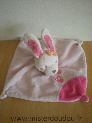 Lapin Rose blanc motif oisau fleur Tex