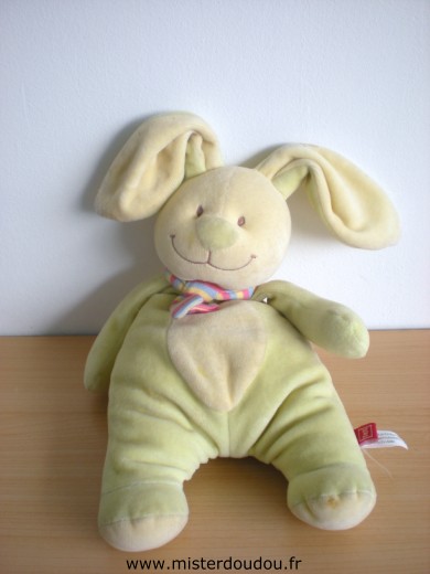 Lapin Vert jaune echarpe rayée Tex