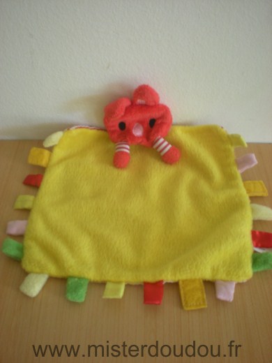 Lapin Jaune avec etiquettes totam et son doudou Tourbillon