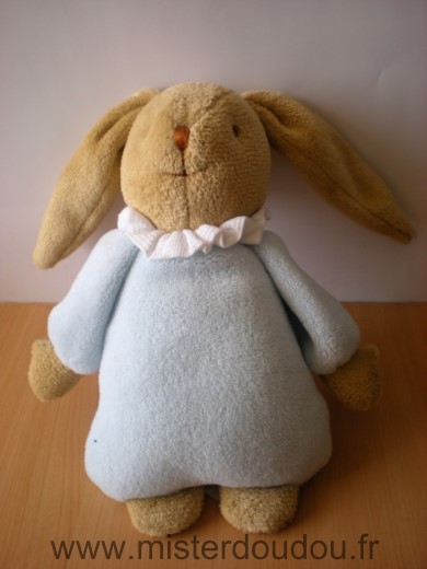 Trousselier Lapin Beige bleu ciel col blanc - Très bon état