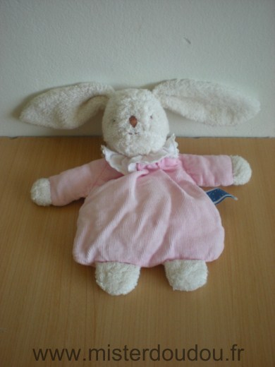 Trousselier Lapin Velours rose tissus eponge blanc - Très bon état