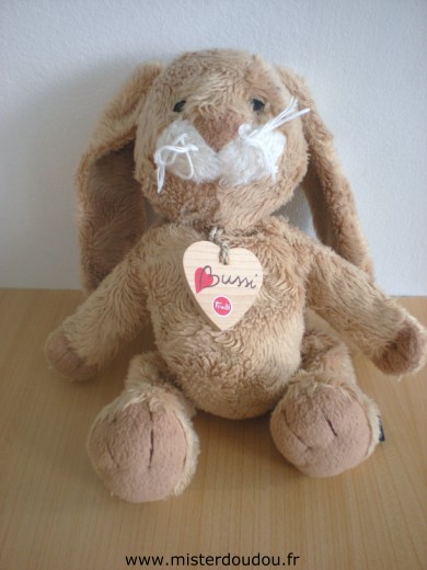 Trudi Lapin Marron, medaillon coeur bussi - Bon état