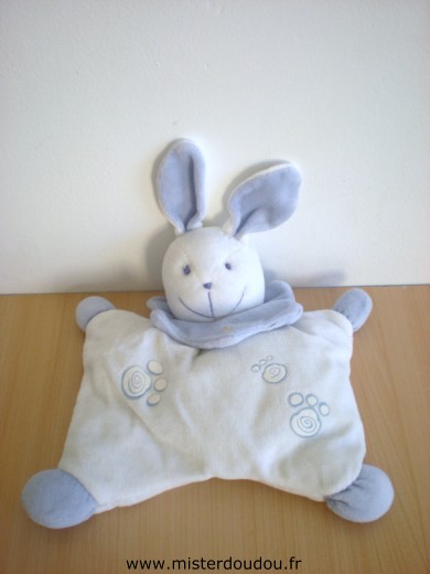 Vertbaudet Lapin Bleu blanc 3 empruntes de pattes - Bon état